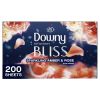 Downy Infusions Dryer Sheets, Bliss, Sparkling Amber & Rose, 200 Ct