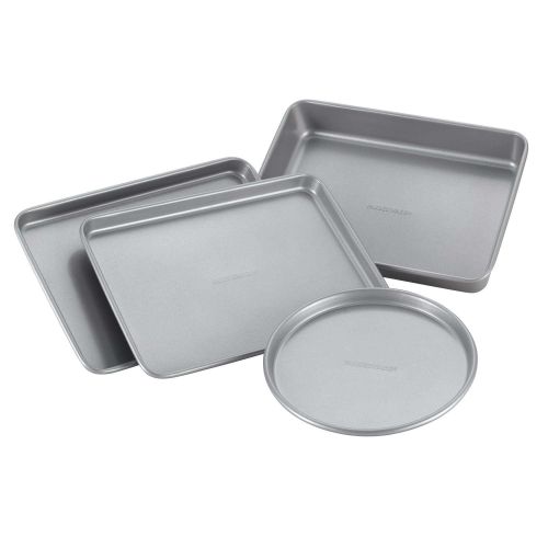 Farberware 4 Piece Nonstick Bakeware Toaster Oven Set, Gray Farberware 4 Piece Nonstick Bakeware Toaster Oven Set, Gray