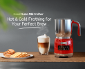 5in1 Ruby electric milk foam 5 settings Cold foam hot foam hot air foam Hot milk or hot chocolate LED touch control 400ML/13.5oz cold and hot latte, c