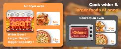 6 Slice 26QT/26L Air Fryer Fry Oil-Free, Extra Large Toaster Oven Combo, Air Fryer Oven, Roast, Bake, Broil,Convection Countertop Oven, Accessories In