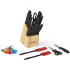 Farberware Classic 23 Piece Never Needs Sharpening Dishwasher Safe Stainless Steel Cutlery and Utensil Set in Black