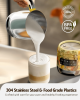 5in1 Flower print electric milk foam device, variable temperature and thickness foam device and steamer intelligent touch control milk heater without