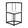 TOPMAX Modern 7-Piece Dining Table Set with Faux Marble Compact 55Inch Kitchen Table Set for 6, Black+White