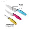Farberware Precise Slice 3-piece Soft Grip Chef Knife Set, 8-inch Serrated Chef, 5.5-inch Serrated Utility, and 3.5-inch Trimming Parer, Assorted Colo