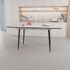 Scalable MDF modern dining table and chair set, suitable for 2-6 people, white dining table and modern brown dining chair 4-piece set, medieval dining