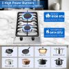 Gas Cooktop 12 Inch, Bulit-in Propane Stove 2 burner, Stainless Steel /Tempered Glass Gas Stove Top, 2 Burner Propane Cooktop, NG/LPG Convertible RV S
