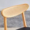 Wood colored MDF desktop with rubber wooden legs, foldable computer desk, foldable office desk, solid wood dining chair with small curved back and PU