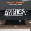 Gas Cooktop 12 Inch, Bulit-in Propane Stove 2 burner, Stainless Steel /Tempered Glass Gas Stove Top, 2 Burner Propane Cooktop, NG/LPG Convertible RV S
