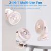 Portable Quiet Clip On Fan With 5 Speeds 3 Brightness 720¬∞ Fully Adjustable Angle Type-C Rechargeable Clip Desk Wall Mounted Fan For Camping Office H
