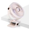 Portable Quiet Clip On Fan With 5 Speeds 3 Brightness 720¬∞ Fully Adjustable Angle Type-C Rechargeable Clip Desk Wall Mounted Fan For Camping Office H