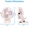 Portable Quiet Clip On Fan With 5 Speeds 3 Brightness 720¬∞ Fully Adjustable Angle Type-C Rechargeable Clip Desk Wall Mounted Fan For Camping Office H