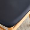 Wood colored MDF desktop with rubber wooden legs, foldable computer desk, foldable office desk, solid wood dining chair with small curved back and PU