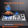Gas Cooktop 12 Inch, Bulit-in Propane Stove 2 burner, Stainless Steel /Tempered Glass Gas Stove Top, 2 Burner Propane Cooktop, NG/LPG Convertible RV S