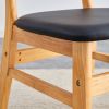 Wood colored MDF desktop with rubber wooden legs, foldable computer desk, foldable office desk, solid wood dining chair with small curved back and PU
