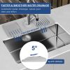 Faucet Splash Mat 14.56x5.51in Silicone Sink Drying Mat Water Drip Catching Tray Water Drainage Pad Sponge Soap Holder for Kitchen Bathroom Sink Fauce